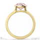 pink natural diamond cushion cut bezel setting split band yellow gold engagement ring with 9k yellow gold metal and cushion shape diamond