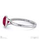 ruby cushion cut bezel setting split band white gold engagement ring with 18k white gold metal and cushion shape diamond