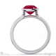ruby cushion cut bezel setting split band white gold engagement ring with 18k white gold metal and cushion shape diamond