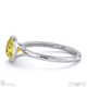 yellow natural diamond cushion-cut bezel setting split band white gold engagement ring with 9k white gold metal and cushion shape diamond