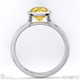 yellow natural diamond cushion-cut bezel setting split band white gold engagement ring with 9k white gold metal and cushion shape diamond