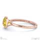 yellow lab grown diamond cushion-cut bezel setting split band rose gold engagement ring with 9k rose gold metal and cushion shape diamond