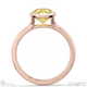 yellow lab grown diamond cushion-cut bezel setting split band rose gold engagement ring with 9k rose gold metal and cushion shape diamond