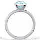 blue lab diamond cushion cut basket bezel solitaire white gold engagement ring with 18k white gold metal and cushion shape diamond