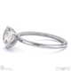 natural diamond cushion-cut basket bezel setting solitaire white gold engagement ring with 18k white gold metal and cushion shape diamond