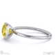 yellow lab grown diamond cushion cut basket bezel solitaire white gold engagement ring with 9k white gold metal and cushion shape diamond