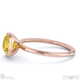 yellow lab grown diamond cushion-cut basket bezel setting solitaire rose gold engagement ring with 9k rose gold metal and cushion shape diamond