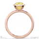 yellow lab grown diamond cushion-cut basket bezel setting solitaire rose gold engagement ring with 9k rose gold metal and cushion shape diamond