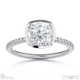 natural diamond cushion-cut basket bezel setting pave white gold engagement ring with 9k white gold metal and cushion shape diamond
