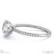 natural diamond cushion-cut basket bezel setting pave white gold engagement ring with 9k white gold metal and cushion shape diamond