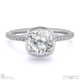 natural diamond cushion-cut basket bezel setting pave white gold engagement ring with 9k white gold metal and cushion shape diamond