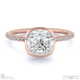 lab grown diamond cushion-cut basket bezel setting pave rose gold engagement ring with 9k rose gold metal and cushion shape diamond