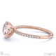 lab grown diamond cushion-cut basket bezel setting pave rose gold engagement ring with 9k rose gold metal and cushion shape diamond