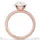 lab grown diamond cushion-cut basket bezel setting pave rose gold engagement ring with 9k rose gold metal and cushion shape diamond
