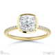 natural diamond cushion-cut basket bezel setting pave yellow gold engagement ring with 9k yellow gold metal and cushion shape diamond