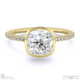 natural diamond cushion-cut basket bezel setting pave yellow gold engagement ring with 9k yellow gold metal and cushion shape diamond
