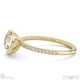 natural diamond cushion-cut basket bezel setting pave yellow gold engagement ring with 9k yellow gold metal and cushion shape diamond