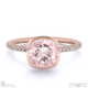 pink natural diamond cushion cut basket bezel setting pave rose gold engagement ring with 18k rose gold metal and cushion shape diamond