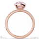 pink natural diamond cushion cut basket bezel setting pave rose gold engagement ring with 18k rose gold metal and cushion shape diamond