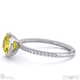 yellow lab grown diamond cushion-cut basket bezel setting pave white gold engagement ring with 18k white gold metal and cushion shape diamond