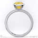 yellow lab grown diamond cushion-cut basket bezel setting pave white gold engagement ring with 18k white gold metal and cushion shape diamond