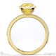 yellow lab grown diamond cushion-cut basket bezel setting pave yellow lab grown gold engagement ring with 9k yellow gold metal and cushion shape diamond