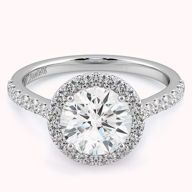 Halo Lab Diamond White Gold Engagement Rings
