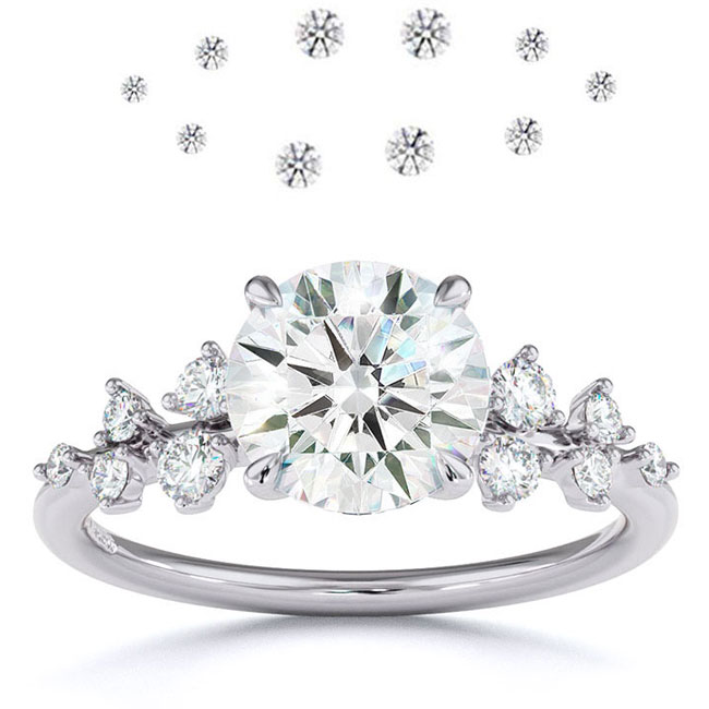 Lab Diamond Constellation White Gold Engagement Rings