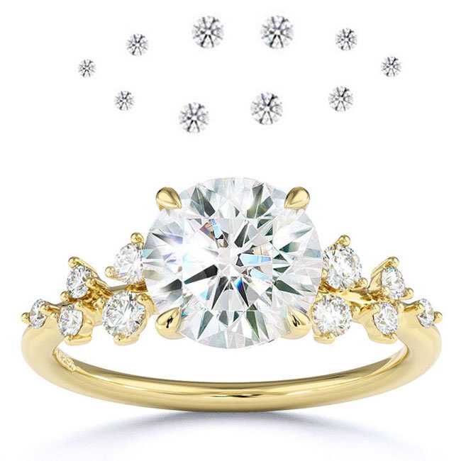 Lab Diamond Constellation Yellow Gold Engagement Rings
