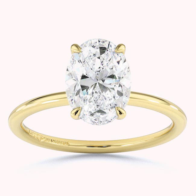 Oval Cut Yellow Gold Lab Diamond Engagement Rings