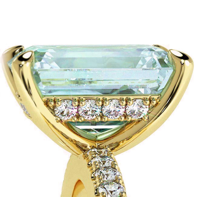 Yellow Gold Blue/Paraiba Tourmaline Engagement Rings