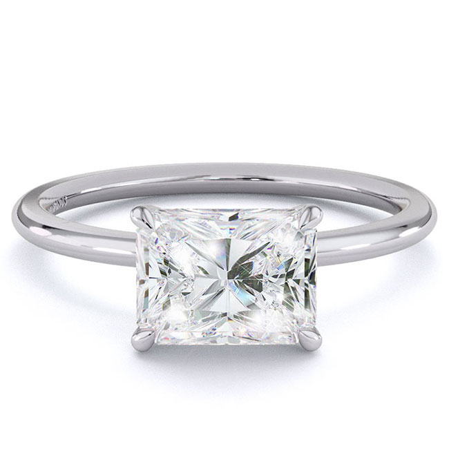 Radiant Cut White Gold Lab Diamond Engagement Rings