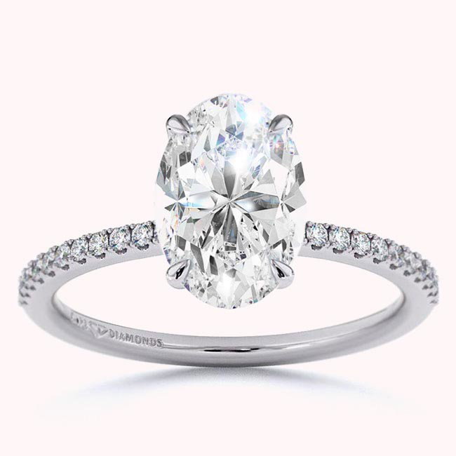 Side Stone White Gold Lab Diamond Engagement Rings