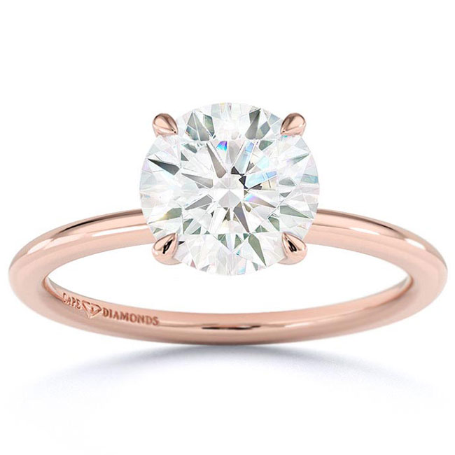Solitaire Lab Diamond Rose Gold Engagement Rings