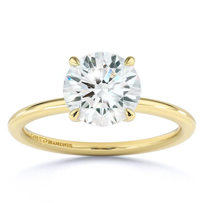 Solitaire Lab Diamond Yellow Gold Engagement Rings