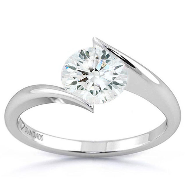 Split Band White Gold Lab Diamond Engagement Rings