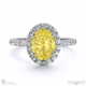 yellow natural diamond oval halo engagement ring white gold with 18k white gold metal and oval shape diamond