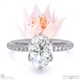 oval blushing bride natural diamond engagement ring platinum with side stones with platinum metal and oval shape diamond