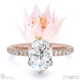 oval blushing bride natural diamond engagement ring rose gold with side stones with 18k rose gold metal and oval shape diamond