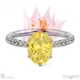 blushing bride fynbos yellow natural diamond oval side stone engagement ring white gold with 18k white gold metal and oval shape diamond