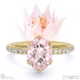blushing bride fynbos pink natural diamond oval side stone engagement ring yellow gold with 18k yellow gold metal and oval shape diamond