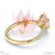 blushing bride fynbos pink natural diamond oval side stone engagement ring yellow gold with 18k yellow gold metal and oval shape diamond
