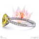 blushing bride fynbos yellow natural diamond oval side stone engagement ring white gold with 18k white gold metal and oval shape diamond