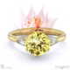 blushing bride fynbos yellow lab grown diamond round trillogy engagement ring yellow gold with 9k yellow gold metal and round shape diamond