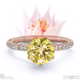 blushing bride fynbos yellow natural diamond round side stone engagement ring rose gold with 18k rose gold metal and round shape diamond