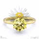 everlasting flower fynbos yellow lab grown diamond round solitaire engagement ring yellow gold with 9k yellow gold metal and round shape diamond