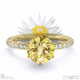 everlasting flower fynbos yellow lab grown diamond side stone engagement ring yellow gold with 18k yellow gold metal and round shape diamond