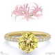 nerine queen fynbos yellow natural diamond side stone engagement ring yellow gold with 18k yellow gold metal and round shape diamond