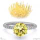 pin cushion fynbos yellow natural diamond side diamond engagement ring white gold with 18k white gold metal and round shape diamond