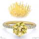 pin cushion fynbos yellow natural diamond side diamond engagement ring yellow gold with 18k yellow gold metal and round shape diamond